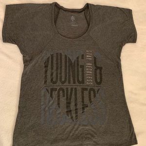 YOUNG AND RECKLESS Scoop neck graphic tee